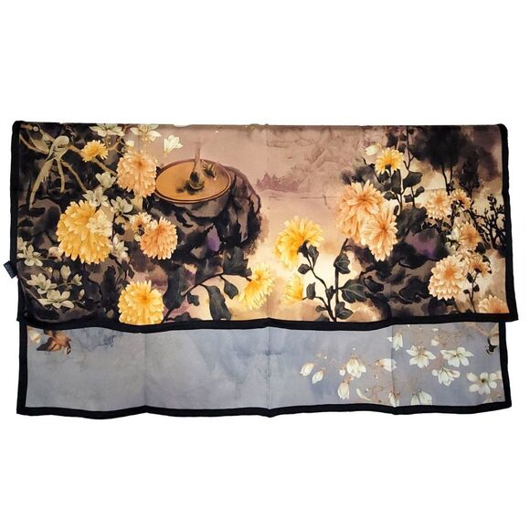 NEW Genuine 100% Mulberry Silk Double Sided Scarf 42"x42" Square Shawl 5842 - Picture 13 of 16